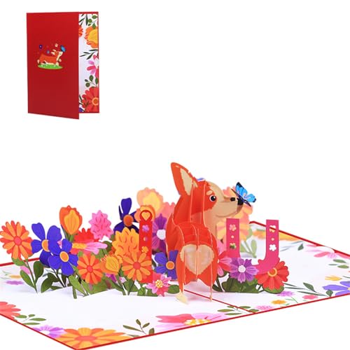 SueaLe Einzigartige Corgi Hund Popup Karte 3D Segenskarte Zum Muttertag DIY Segensbotschaft Einzigartige Dekoration Für Feiertage Besondere Tage Feiern von SueaLe