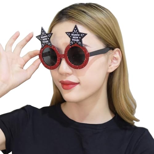 SueaLe Lustiges Neujahrskostüm Zubehör Brille Perfekt Für Karneval Party Neujahrsfeier Sonnenbrille Partydekoration Lustige Partybrille Urlaubsbrille Partybrille Feier Ausgefallen von SueaLe