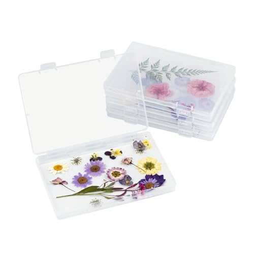 Suerhatcon Getrocknete Blumen Aufbewahrungsbox Set - 4 Stück Trockenblumen Konservierungs Set mit 60 Blatt Schneebirnenpapier, 60 Versiegelte Beutel und 8 Trockenmittel von Suerhatcon
