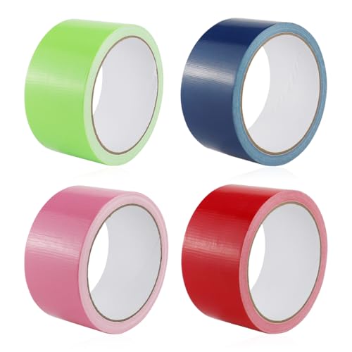 Suevut 4 Rollen Panzertape Bunt, Buntes Klebeband 5cm x 10m, Teppich Klebeband, Allzweck Gewebeband, Farbiges klebeband, für Bündeln, Abdichten, Reparaturen, Industrielle, Markieren, Partydekoc Suevut 4 Rollen Panzertape Bunt, Buntes Klebeband 5cm x 10m, Teppich Klebeband, Allzweck Gewebeband, Farbiges klebeband, für Bündeln, Abdichten, Reparaturen, Industrielle, Markieren, Partydekoc von Suevut