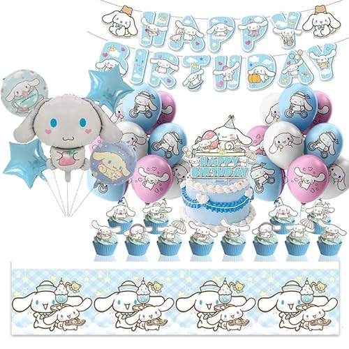Niedliches Party-Set (10 x 17,8 cm, 10 x 22,9 cm große Teller, 20 x Papiertücher, 1 x Tischdecke, 1 x Flagge, 13 x Kucheneinsätze, 18 Luftballons, 1 x Band) (Rosa) von Suffolly