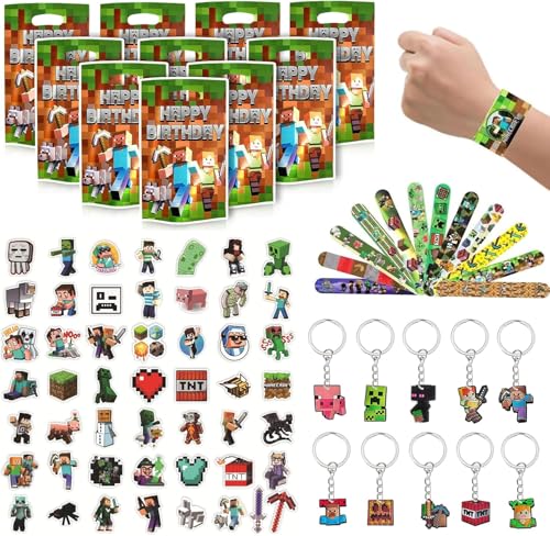 Suffolly Videospiele Party Mitgebsel,82 Pcs Miner Kindergeburtstag Gastgeschenke mit Geschenktüten Spiel Schlüsselanhänger Spiel Armband Kinder für Kindergeburtstag Mitgebsel Deko Suffolly Videospiele Party Mitgebsel,82 Pcs Miner Kindergeburtstag Gastgeschenke mit Geschenktüten Spiel Schlüsselanhänger Spiel Armband Kinder für Kindergeburtstag Mitgebsel Deko von Suffolly