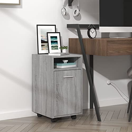 Sufrk Schrank mit Rädern, Sonoma-Grau, 33 x 38 x 60 cm, mehrschichtiges Holz, Büro-Schrank, Kommode für Schreibtisch aus Holz Sufrk Schrank mit Rädern, Sonoma-Grau, 33 x 38 x 60 cm, mehrschichtiges Holz, Büro-Schrank, Kommode für Schreibtisch aus Holz von Sufrk