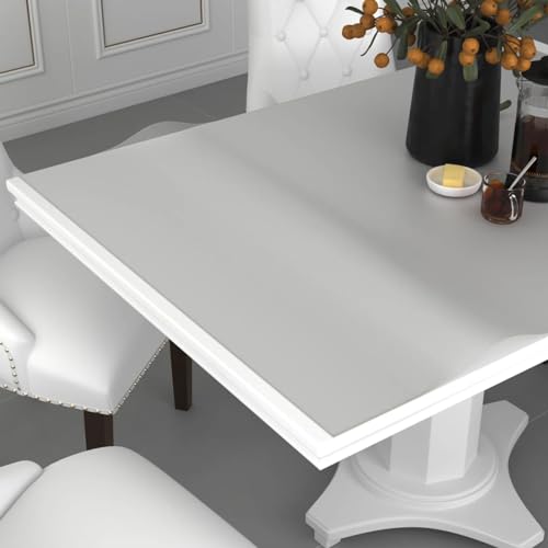 Sufrk Tischschutz, matt, 70 x 70 cm, 1,6 mm, PVC, transparenter Tischschutz für Esszimmertische, Schminktischmatte, transparenter Tischschutz für Zuhause von Sufrk
