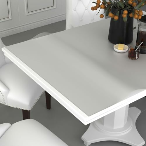 Sufrk Tischschutz, matt, 80 x 80 cm, 1,6 mm, PVC, transparenter Tischschutz für Esszimmertische, Schminktischmatte, transparenter Tischschutz für Zuhause von Sufrk
