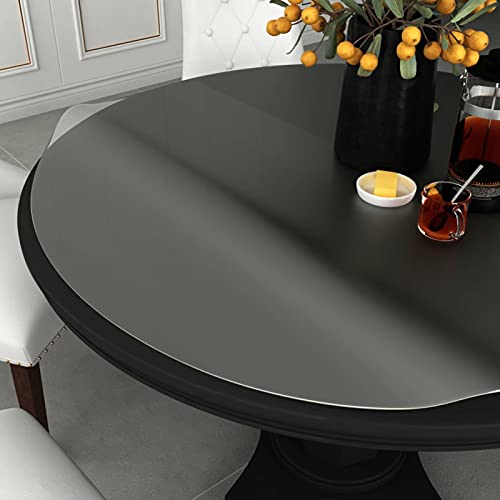 Sufrk Tischschutz, matt, Ø 110 cm, 2 mm, PVC, transparenter Tischschutz für Esszimmertische, Schminktischmatte, transparenter Tischschutz für Zuhause von Sufrk