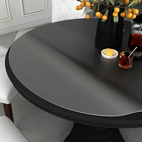 Sufrk Tischschutz, matt, Ø 60 cm, 2 mm, PVC, transparenter Tischschutz für Esszimmertische, Schminktischmatte, transparenter Tischschutz für Zuhause von Sufrk
