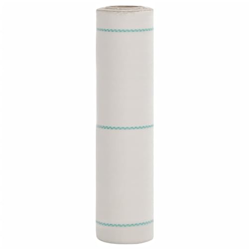 Sufrk Weiße Membran zur Unkrautbekämpfung 0,5 x 150 m aus Polypropylen, Unkrautvlies, Unkrautvlies für den Garten, wasserdurchlässiges Gewebe, Stabilisierung mit U-V-Strahlen, Barriere gegen Kräuter von Sufrk