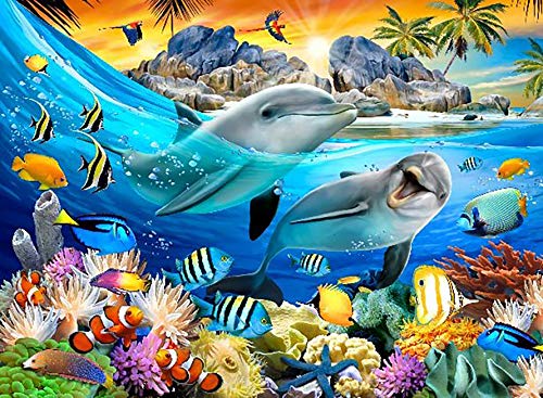 Sugamm 5D Diamond Painting kit Runder Diamant Delfin Full Drill Set, DIY Zubehör für Diamantmalerei Ozean Kristallstickerei Kreuzstich Home Schlafzimmer Büro Wanddekoration 30x40cm Sugamm 5D Diamond Painting kit Runder Diamant Delfin Full Drill Set, DIY Zubehör für Diamantmalerei Ozean Kristallstickerei Kreuzstich Home Schlafzimmer Büro Wanddekoration 30x40cm von Sugamm
