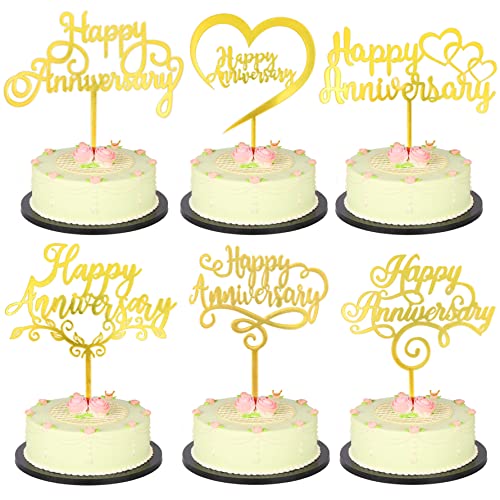 Sugamm 6 Pack Anniversary Cake Topper Jubiläums Kuchenaufsätze aus Acryl Cupcake Topper Set für Jubiläums Party Glitzer Gold Personalisierte Mini Kuchenaufsätze Schilder Dekorations Zubehör Sugamm 6 Pack Anniversary Cake Topper Jubiläums Kuchenaufsätze aus Acryl Cupcake Topper Set für Jubiläums Party Glitzer Gold Personalisierte Mini Kuchenaufsätze Schilder Dekorations Zubehör von Sugamm