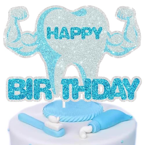 Kuchenaufsatz für Kinder, Zahngesundheit, Happy Birthday, perfekte Zahn-Themenparty, Zahnarzt-Abschlussfeier, Geburtstagsfeier und Babyparty, starke Zähne, Dekoration für Jungen und Mädchen SugarGera Kuchenaufsatz für Kinder, Zahngesundheit, Happy Birthday, perfekte Zahn-Themenparty, Zahnarzt-Abschlussfeier, Geburtstagsfeier und Babyparty, starke Zähne, Dekoration für Jungen und Mädchen SugarGera von SugarGera
