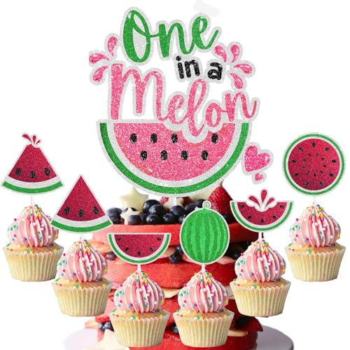 One in A Melon Party-Kuchenaufsatz-Set, 7-teiliges Set – perfekte Wassermelonen-Themen-Geburtstagsparty, Babyparty-Dekoration für einen Jungen oder ein Mädchen SugarGera One in A Melon Party-Kuchenaufsatz-Set, 7-teiliges Set – perfekte Wassermelonen-Themen-Geburtstagsparty, Babyparty-Dekoration für einen Jungen oder ein Mädchen SugarGera von SugarGera