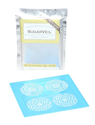 SugarVeil Blumendekoration mit weißem SugarVeil Zuckerguss. SugarVeil Blumendekoration mit weißem SugarVeil Zuckerguss. von SugarVeil