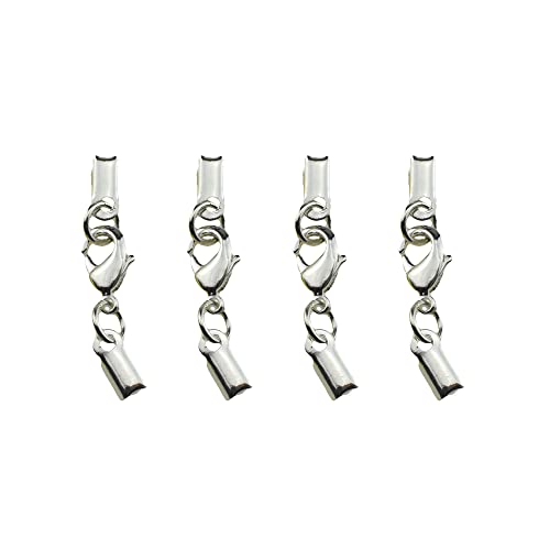 Suguenha 4 x 34 mm Hummerkrallen mit Kordel-Endkappen, stabiles Kupfer, Silber, 4 Paar für Halsketten, Armbänder, Perlen, Schmuck, Basteln Suguenha 4 x 34 mm Hummerkrallen mit Kordel-Endkappen, stabiles Kupfer, Silber, 4 Paar für Halsketten, Armbänder, Perlen, Schmuck, Basteln von Suguenha