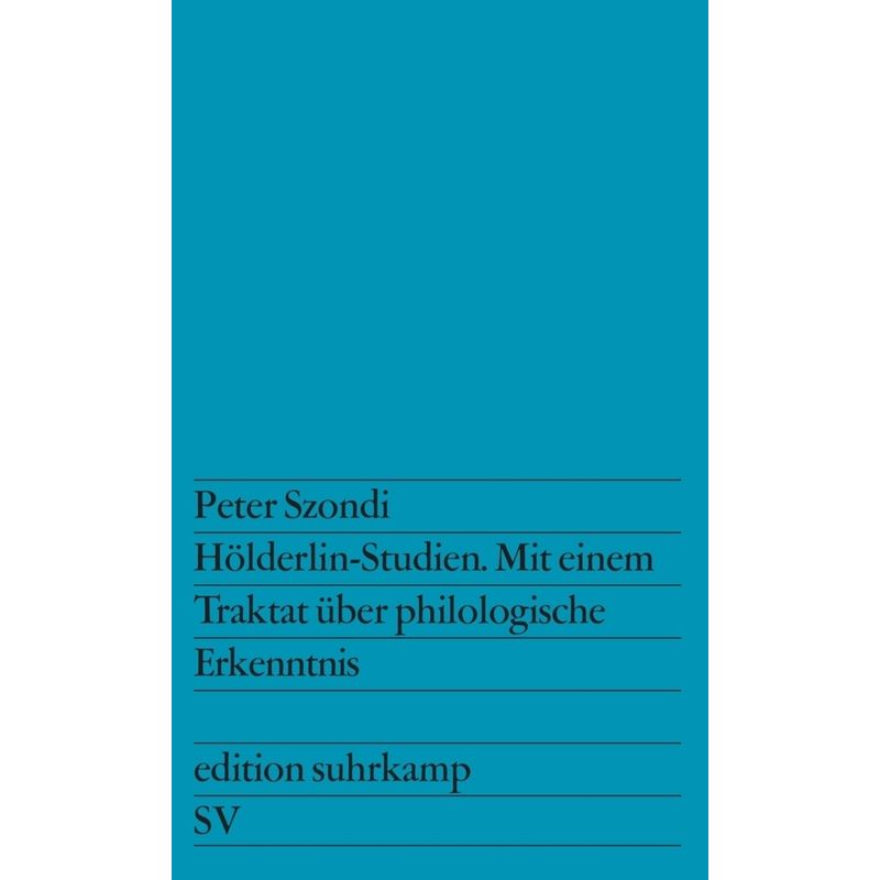 Hölderlin-Studien - Peter Szondi, Taschenbuch von Suhrkamp