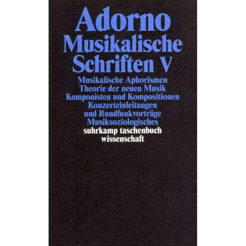 Musikalische Schriften.Tl.5 - Theodor W. Adorno, Taschenbuch von Suhrkamp