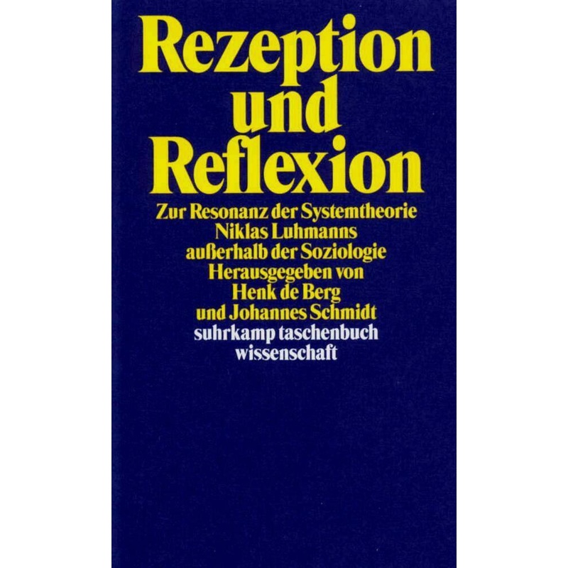 Rezeption Und Reflexion, Taschenbuch von Suhrkamp