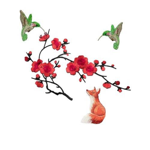 4 Stück Waldtiere Blumen Aufnäher Bügelbilder Wald Patches Fuchs Vogel Blume Patches für Jacke Hüte Rucksack Jeans Kleidung Schuhe 4 Stück Waldtiere Blumen Aufnäher Bügelbilder Wald Patches Fuchs Vogel Blume Patches für Jacke Hüte Rucksack Jeans Kleidung Schuhe von SuiGlory
