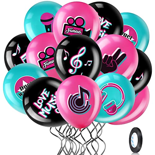 45 Stücke 12 Zoll Musik Thema Ballons Mit Band - Party Zubehör für Jungen, Mädchen, Erwachsene - Geburtstag, DJ, Kurz Video von Suilung