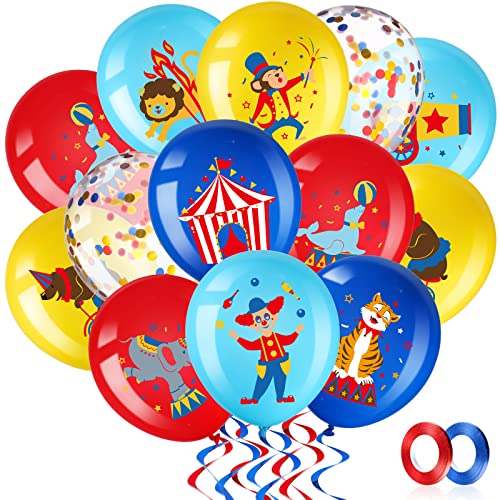 Suilung 60er Pack Karneval Party Luftballons Dekorationen, 12 Zoll Zirkus Tier Latex Konfetti Luftballons für Karneval Geburtstag Clown Party Schausteller Party Baby Shower Zubehör Suilung 60er Pack Karneval Party Luftballons Dekorationen, 12 Zoll Zirkus Tier Latex Konfetti Luftballons für Karneval Geburtstag Clown Party Schausteller Party Baby Shower Zubehör von Suilung