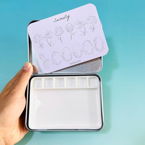 Suimolly Aquarell-Palette, Reise-Aquarell-Palette, für Künstler-Illustrationen, Zeichnungen (18 Mulden) von Suimolly