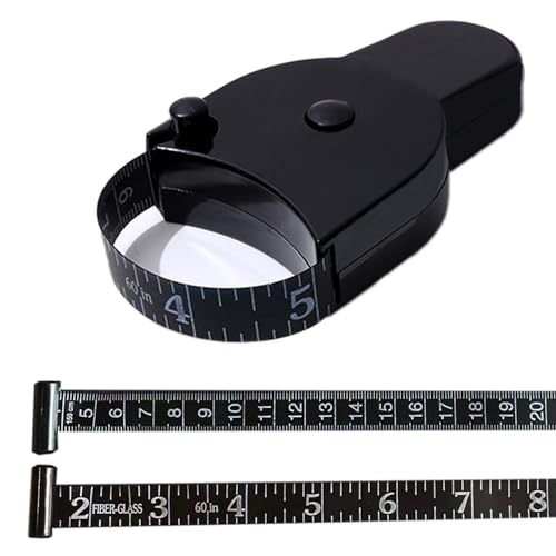 Körpermaßband, Suiyeejan Maßband Körper, 150 cm / 60 Zoll Maßband, Weiches Maßband, Einziehbares Maßband zur Körpermessung und Gewichtsabnahme (Dunkelschwarz) von Suiyeejan