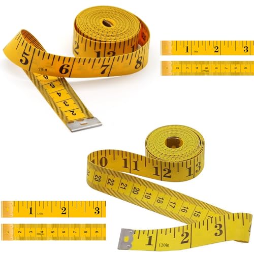 Maßband für Schneiderinnen, Suiyeejan Schneidermaßband Maßband zum Nähen Weiches Doppelskala, Massband Schneider Measuring Tape Für Haushalte Handwerker Schneider（2M Maßband + 3M Maßband） von Suiyeejan