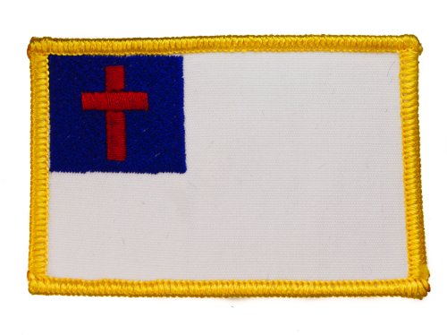 Christian Flag Religious Biker 3 inch Iron or Sew on embroidered Patch by Sujak Military Items von Sujak Military Items