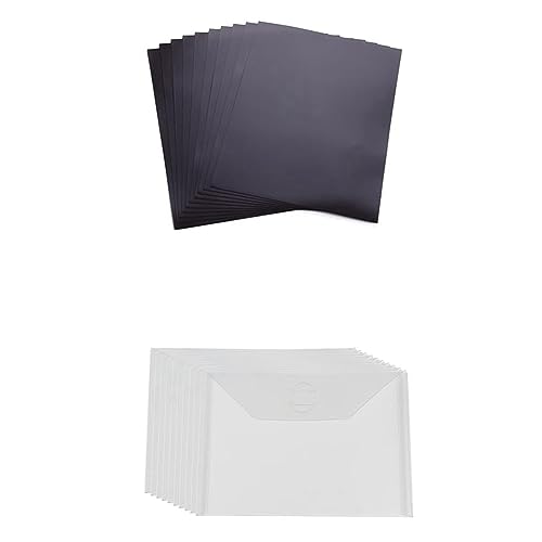 Sujurio 10er-Pack Klare Plastikhüllen Zur Aufbewahrung Von Umschlägen & 10er-Pack Gummisoft-Magnetfolien-Set für das Aufbewahren Von Schneidschablonen und Stencil-Aufbewahrungsset Kit von Sujurio