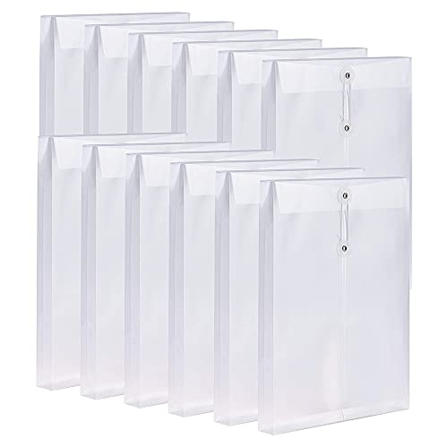 Sujurio 12Er Pack Durchsichtige KunststoffumschläGe Poly-UmschläGe Erweiterbare Dateien Dokumentenmappen mit Knopf und Kordelverschluss A4 Sujurio 12Er Pack Durchsichtige KunststoffumschläGe Poly-UmschläGe Erweiterbare Dateien Dokumentenmappen mit Knopf und Kordelverschluss A4 von Sujurio