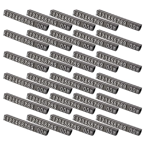 Sujurio 30 Sets Kunststoffwürfel, Preisschilder, verstellbarer Zahlenständer, Rahmen, Etiketten-Shop von Sujurio