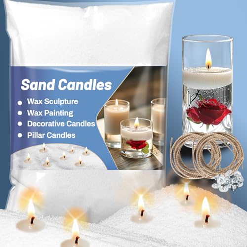 Weißes Perlenkerzensand-Set – nachfüllbare Perlensandkerzen mit Dochten, wiederverwendbares Schneepulverwachs für Geschenke, DIY, Halloween, Weihnachten, Hochzeiten und Party-Dekorationen, 430 g Weißes Perlenkerzensand-Set – nachfüllbare Perlensandkerzen mit Dochten, wiederverwendbares Schneepulverwachs für Geschenke, DIY, Halloween, Weihnachten, Hochzeiten und Party-Dekorationen, 430 g von Sukh