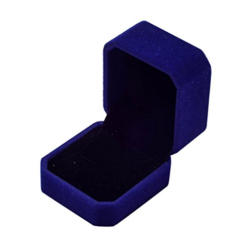 Sukisuki Schmuckschatulle / Geschenk-Box, Aufbewahrungsbox für Halskette Ring Ohrringe, Samt, blau, Einheitsgröße von Sukisuki