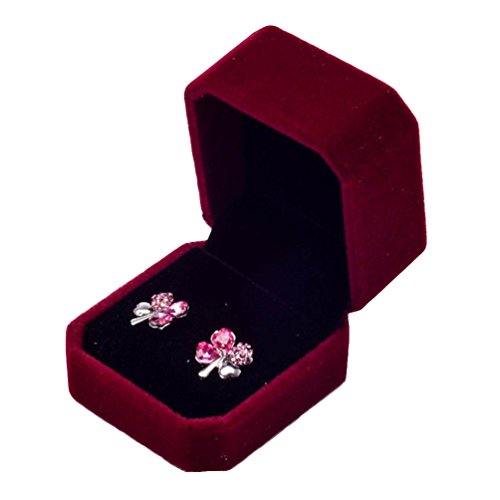Sukisuki Schmuckschatulle / Geschenk-Box, Aufbewahrungsbox für Halskette Ring Ohrringe, Samt, rot, Einheitsgröße Sukisuki Schmuckschatulle / Geschenk-Box, Aufbewahrungsbox für Halskette Ring Ohrringe, Samt, rot, Einheitsgröße von Sukisuki