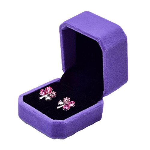 Sukisuki Schmuckschatulle / Geschenk-Box, Aufbewahrungsbox für Halskette Ring Ohrringe, Samt, violett, Einheitsgröße von Sukisuki