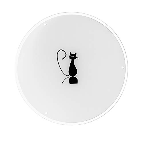 Sulion Glas rund mit Siebdruck Katzen, weiß/schwarz von Sulion