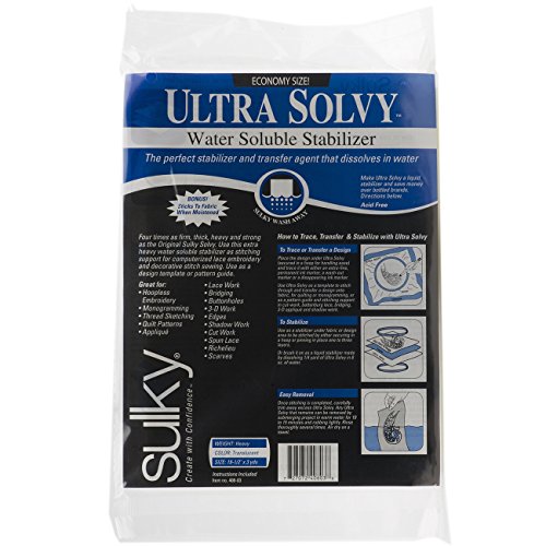 Jeder 19–1/2 x 3 Yd Ultra Solvy Stickfolie für Nähmaschinen wasserlöslich Stabilisator von Sulky