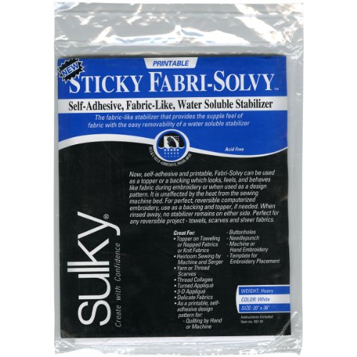 Sulky Sticky Fabri Solvy Stabilisator, 50,8 x 91,4 cm, 2 Stück von Sulky