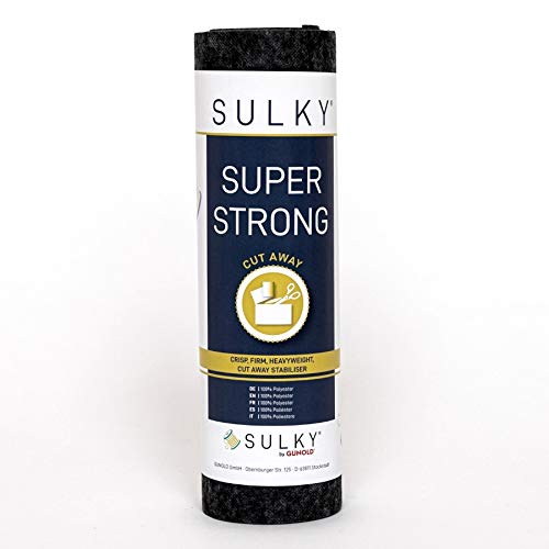 Sulky Super Strong Stickvlies zum Abschneiden (schwarz, 25 x 500 cm) von Sulky
