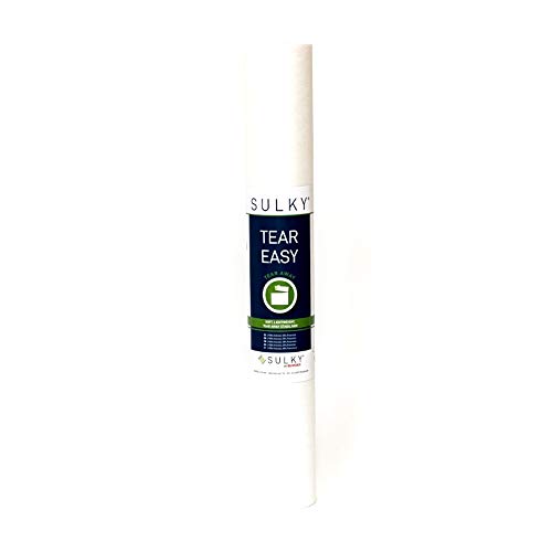 Sulky Tear Easy Stickvlies/leicht/weich/zum Ausreißen (weiß, 50 cm x 10 m) von Sulky