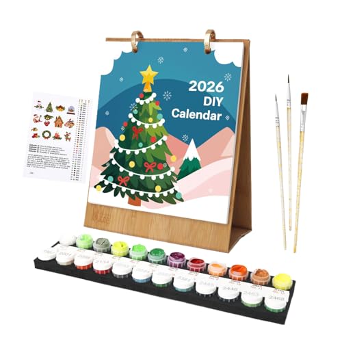 2026 digitaler Malerkalender, Malen nach Zahlen Kalendern, Schreibtischkalender 2026, 22.5x18,2 cm, umfasst Acrylfarben -Set, stehender Desktop, für die Heimdekoration 2026 digitaler Malerkalender, Malen nach Zahlen Kalendern, Schreibtischkalender 2026, 22.5x18,2 cm, umfasst Acrylfarben -Set, stehender Desktop, für die Heimdekoration von Sulxyi