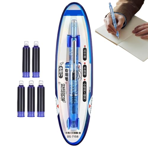 Einziehbarer Füllfederhalter – Schreibwerkzeug für Tagebuch, ergonomisch, 0,38 mm, mittlere Feder, einziehbarer Füllfederhalter für Studium, Schule, Schreiben, Kunst, Journaling, Skizzieren, Büro Einziehbarer Füllfederhalter – Schreibwerkzeug für Tagebuch, ergonomisch, 0,38 mm, mittlere Feder, einziehbarer Füllfederhalter für Studium, Schule, Schreiben, Kunst, Journaling, Skizzieren, Büro von Sulxyi
