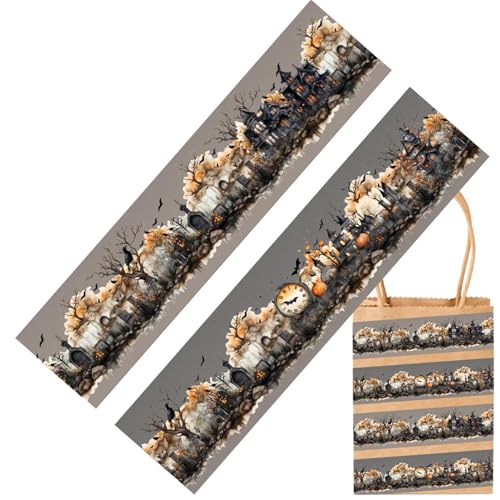 Gothic Bastel-Streifendekor - Bunte Dekorative Klebebänder Halloween Streifen | Festliche Gothische Aufkleberrolle Für Festtage Schule Tagebuch Basteln von Sulxyi