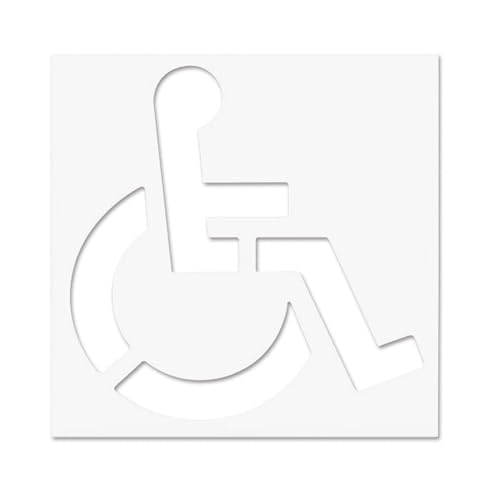 Handicap-Schablone für Parkplatz | Handicap-Malvorlage | witterungsbeständiges Warnschild für Behinderte Fahrspurmarkierung Pfosten Feuerspur von Sulxyi