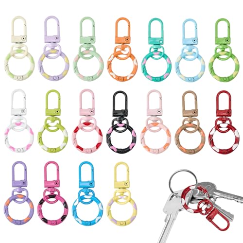 Karabinerverschlüsse, Schlüsselanhänger zum Basteln, Bonbonfarben, Feder-Schlüsselanhänger für Anhänger, Armband, Rucksack, Geldbörse Karabinerverschlüsse, Schlüsselanhänger zum Basteln, Bonbonfarben, Feder-Schlüsselanhänger für Anhänger, Armband, Rucksack, Geldbörse von Sulxyi