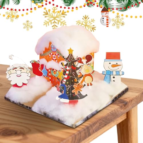 Kinder Weihnachts Bastelsets,Interaktives Festliches Handgemachtes Set,Weihnachtsszene Handgemachtes Set | für Kinder Erwachsene Kunstpädagogen Klassenzimmer Heimdekorateure Sammler Esstisch Kamin von Sulxyi