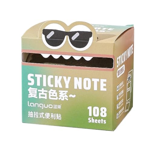 Niedliches Muster klebriger Note, hell farbenfrohe, Set von 108pcs, Mon-Stick-Haftnotiz, Cartoon-Notizen-Memo-Pads, Studentenkleber, ideal für Schüler, Planung, Studium von Sulxyi