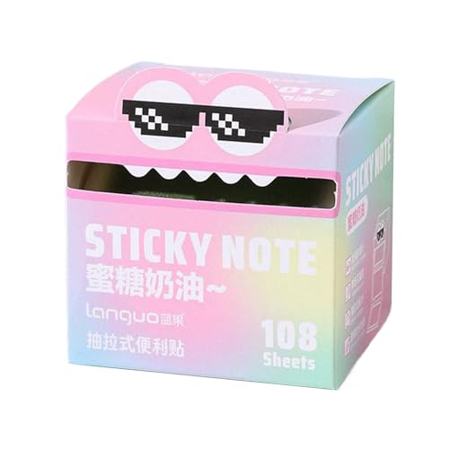 Niedliches Muster klebriger Note, hell farbenfrohe, Set von 108pcs, Mon-Stick-Haftnotiz, Cartoon-Notizen-Memo-Pads, Studentenkleber, ideal für Schüler, Planung, Studium von Sulxyi