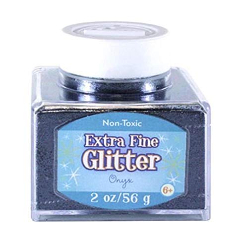 Sulyn Extra feines Onyx-Schwarzes Glitzer-Stapelglas, 57 ml, ungiftig, stapelbar und wiederverwendbar, mehrere Schlitzöffnungen für einfache Dosierung und Reduzierung von Unordnung, schwarzer Glitzer, SUL50871 von Sulyn