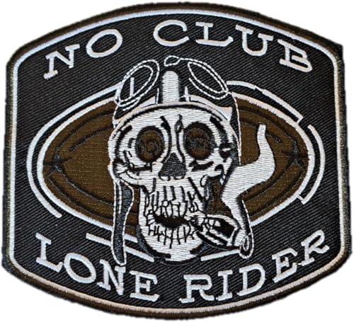 Aufnäher, Motiv: Totenkopf, No Club, Lone Rider, Biker, zum Aufnähen oder Aufbügeln, zum Aufnähen oder Aufbügeln Aufnäher, Motiv: Totenkopf, No Club, Lone Rider, Biker, zum Aufnähen oder Aufbügeln, zum Aufnähen oder Aufbügeln von Suma Shop
